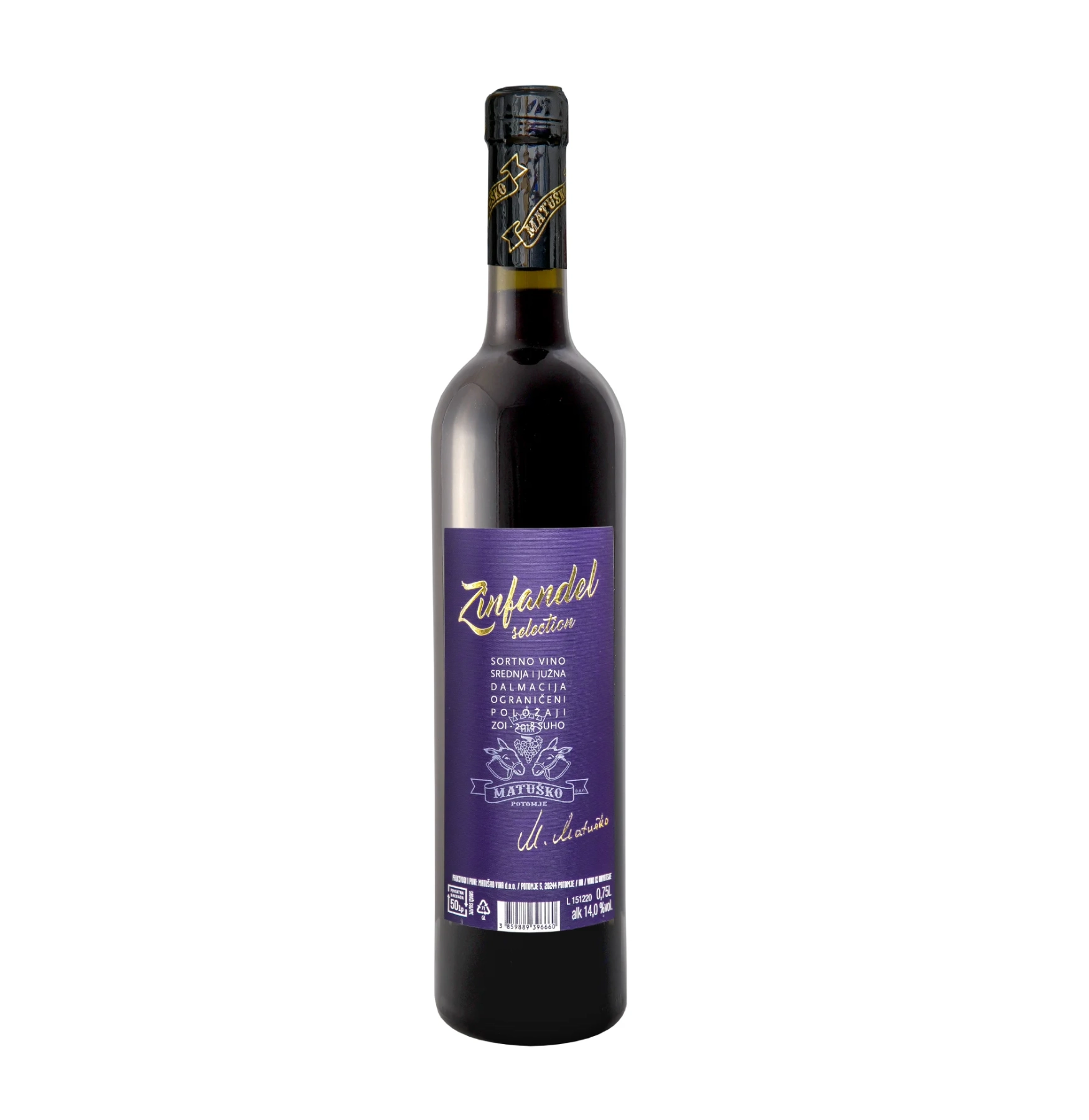 Crveno Vino Matuško Zinfandel 075 L Online Winoteka Winea